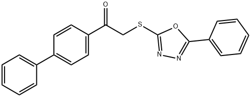 1-[1,1'-BIPHENYL]-4-YL-2-[(5-PHENYL-1,3,4-OXADIAZOL-2-YL)SULFANYL]-1-ETHANONE Struktur