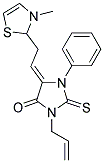 5-[(3-METHYL-2(3H)-THIAZOLIDINE)ETHYLIDENE]-[1-PHENYL-3-(2-PROPENYL)-2-THIOHYDANTOIN] Struktur