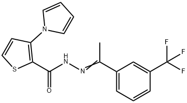 3-(1H-PYRROL-1-YL)-N'-((E)-1-[3-(TRIFLUOROMETHYL)PHENYL]ETHYLIDENE)-2-THIOPHENECARBOHYDRAZIDE Struktur