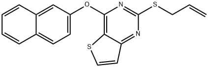 2-(ALLYLSULFANYL)-4-(2-NAPHTHYLOXY)THIENO[3,2-D]PYRIMIDINE Struktur