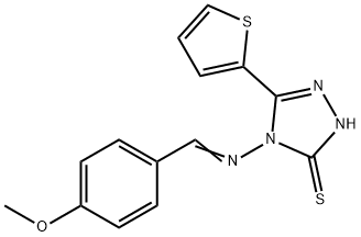 4-([(E)-(4-METHOXYPHENYL)METHYLIDENE]AMINO)-5-(2-THIENYL)-4H-1,2,4-TRIAZOL-3-YLHYDROSULFIDE Struktur