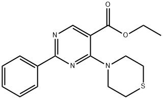 ETHYL 2-PHENYL-4-(1,4-THIAZINAN-4-YL)-5-PYRIMIDINECARBOXYLATE Struktur