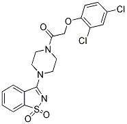 3-{4-[(2,4-DICHLOROPHENOXY)ACETYL]PIPERAZIN-1-YL}-1,2-BENZISOTHIAZOLE 1,1-DIOXIDE Struktur