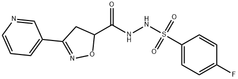 4-FLUORO-N'-([3-(3-PYRIDINYL)-4,5-DIHYDRO-5-ISOXAZOLYL]CARBONYL)BENZENESULFONOHYDRAZIDE Struktur