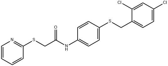 N-(4-[(2,4-DICHLOROBENZYL)SULFANYL]PHENYL)-2-(2-PYRIDINYLSULFANYL)ACETAMIDE Struktur