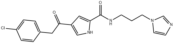 4-[2-(4-CHLOROPHENYL)ACETYL]-N-[3-(1H-IMIDAZOL-1-YL)PROPYL]-1H-PYRROLE-2-CARBOXAMIDE Struktur