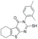 3-(2,4-DIMETHYL-PHENYL)-2-MERCAPTO-5,6,7,8-TETRAHYDRO-3H-BENZO[4,5]THIENO[2,3-D]PYRIMIDIN-4-ONE Struktur