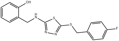 2-[((5-[(4-FLUOROBENZYL)SULFANYL]-1,3,4-THIADIAZOL-2-YL)AMINO)METHYL]BENZENOL Struktur