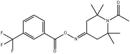 1-[2,2,6,6-TETRAMETHYL-4-(([3-(TRIFLUOROMETHYL)BENZOYL]OXY)IMINO)PIPERIDINO]-1-ETHANONE Struktur