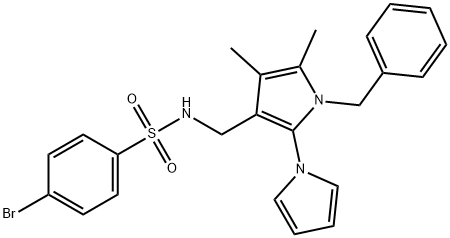 N-([1-BENZYL-4,5-DIMETHYL-2-(1H-PYROL-1-YL)-1H-PYROL-3-YL]METHYL)-4-BROMOBENZENE SULPHONAMIDE Struktur