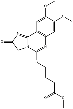 METHYL 4-[(8,9-DIMETHOXY-2-OXO-2,3-DIHYDROIMIDAZO[1,2-C]QUINAZOLIN-5-YL)SULFANYL]BUTANOATE Struktur