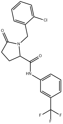 1-(2-CHLOROBENZYL)-5-OXO-N-[3-(TRIFLUOROMETHYL)PHENYL]-2-PYRROLIDINECARBOXAMIDE Struktur