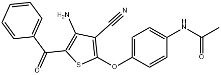 N-(4-[(4-AMINO-5-BENZOYL-3-CYANO-2-THIENYL)OXY]PHENYL)ACETAMIDE Struktur