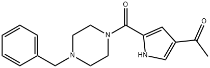 1-(5-[(4-BENZYLPIPERAZINO)CARBONYL]-1H-PYRROL-3-YL)-1-ETHANONE Struktur