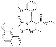 (Z)-ETHYL 2-((2-METHOXYNAPHTHALEN-1-YL)METHYLENE)-5-(2-METHOXYPHENYL)-7-METHYL-3-OXO-3,5-DIHYDRO-2H-THIAZOLO[3,2-A]PYRIMIDINE-6-CARBOXYLATE Struktur