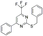 2-(BENZYLTHIO)-4-PHENYL-6-(TRIFLUOROMETHYL)PYRIMIDINE Struktur