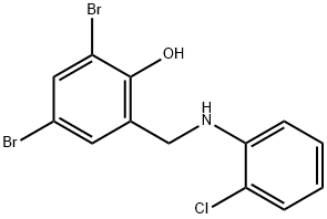 2,4-DIBROMO-6-[(2-CHLOROANILINO)METHYL]BENZENOL Struktur