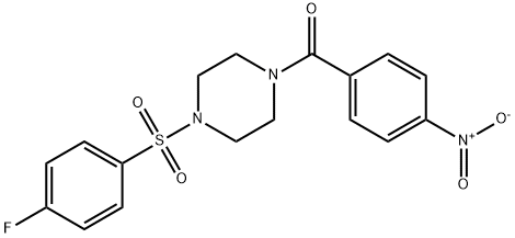 (4-[(4-FLUOROPHENYL)SULFONYL]PIPERAZINO)(4-NITROPHENYL)METHANONE Struktur