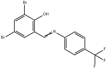 2,4-DIBROMO-6-(([4-(TRIFLUOROMETHYL)PHENYL]IMINO)METHYL)BENZENOL Struktur