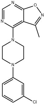 4-[4-(3-CHLOROPHENYL)PIPERAZINO]-3-METHYLISOXAZOLO[5,4-D]PYRIMIDINE Struktur