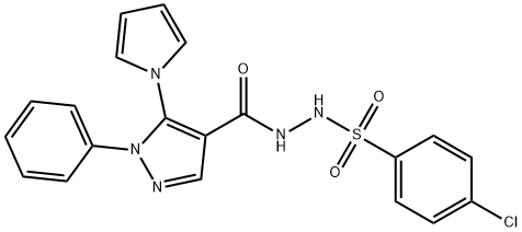 4-CHLORO-N'-([1-PHENYL-5-(1H-PYRROL-1-YL)-1H-PYRAZOL-4-YL]CARBONYL)BENZENESULFONOHYDRAZIDE Struktur