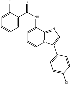 N-[3-(4-CHLOROPHENYL)IMIDAZO[1,2-A]PYRIDIN-8-YL]-2-FLUOROBENZENECARBOXAMIDE Struktur