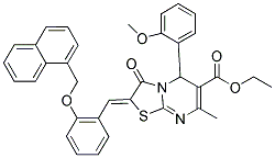 (Z)-ETHYL 5-(2-METHOXYPHENYL)-7-METHYL-2-(2-(NAPHTHALEN-1-YLMETHOXY)BENZYLIDENE)-3-OXO-3,5-DIHYDRO-2H-THIAZOLO[3,2-A]PYRIMIDINE-6-CARBOXYLATE Struktur