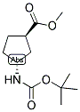 (1R,3R)-N-BOC-1-AMINOCYCLOPENTANE-3-CARBOXYLIC ACID METHYL ESTER Struktur