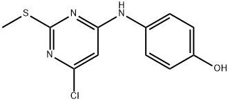 4-([6-CHLORO-2-(METHYLSULFANYL)-4-PYRIMIDINYL]AMINO)BENZENOL Struktur