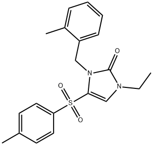 1-ETHYL-3-(2-METHYLBENZYL)-4-[(4-METHYLPHENYL)SULFONYL]-1,3-DIHYDRO-2H-IMIDAZOL-2-ONE Struktur