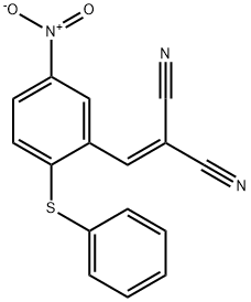 2-([5-NITRO-2-(PHENYLSULFANYL)PHENYL]METHYLENE)MALONONITRILE Struktur