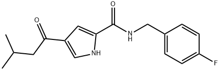 N-(4-FLUOROBENZYL)-4-(3-METHYLBUTANOYL)-1H-PYRROLE-2-CARBOXAMIDE Struktur