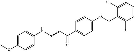 (E)-1-(4-[(2-CHLORO-6-FLUOROBENZYL)OXY]PHENYL)-3-(4-METHOXYANILINO)-2-PROPEN-1-ONE Struktur