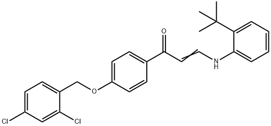 (E)-3-[2-(TERT-BUTYL)ANILINO]-1-(4-[(2,4-DICHLOROBENZYL)OXY]PHENYL)-2-PROPEN-1-ONE Struktur