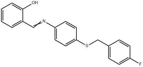 2-[((4-[(4-FLUOROBENZYL)SULFANYL]PHENYL)IMINO)METHYL]BENZENOL Struktur