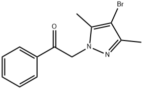 2-(4-BROMO-3,5-DIMETHYL-1H-PYRAZOL-1-YL)-1-PHENYL-1-ETHANONE Struktur