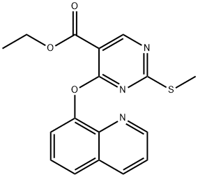 ETHYL 2-(METHYLSULFANYL)-4-(8-QUINOLINYLOXY)-5-PYRIMIDINECARBOXYLATE Struktur