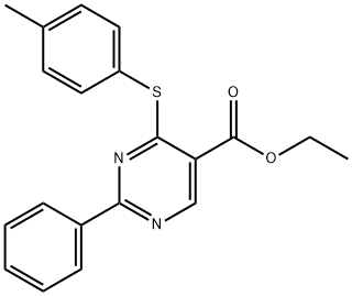 ETHYL 4-[(4-METHYLPHENYL)SULFANYL]-2-PHENYL-5-PYRIMIDINECARBOXYLATE Struktur