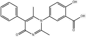 5-(2,6-DIMETHYL-4-OXO-5-PHENYLPYRIMIDIN-1(4H)-YL)-2-HYDROXYBENZOIC ACID Struktur