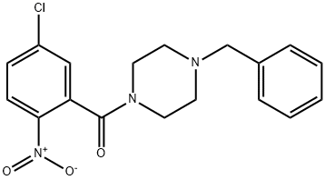 (4-BENZYLPIPERAZINO)(5-CHLORO-2-NITROPHENYL)METHANONE Struktur