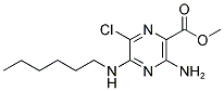 METHYL 3-AMINO-6-CHLORO-5-(HEXYLAMINO)PYRAZINE-2-CARBOXYLATE Struktur