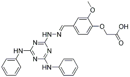 (E)-2-(4-((2-(4,6-BIS(PHENYLAMINO)-1,3,5-TRIAZIN-2-YL)HYDRAZONO)METHYL)-2-METHOXYPHENOXY)ACETIC ACID Struktur