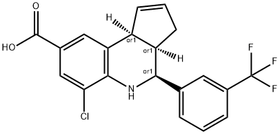 4-(3-CHLORO-PHENYL)-3A,4,5,9B-TETRAHYDRO-3 H-CYCLOPENTA[ C ]QUINOLINE-8-CARBOXYLIC ACID Struktur