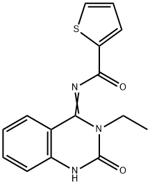 N-[3-ETHYL-2-OXO-2,3-DIHYDRO-4(1H)-QUINAZOLINYLIDEN]-2-THIOPHENECARBOXAMIDE Struktur