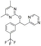 4,6-DIMETHYL-2-[2-(PYRAZIN-2-YL)-1-(3-(TRIFLUOROMETHYL)PHENYL)ETHOXY]PYRIMIDINE Struktur