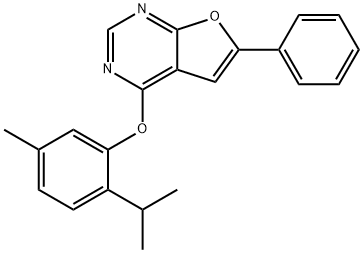 2-ISOPROPYL-5-METHYLPHENYL 6-PHENYLFURO[2,3-D]PYRIMIDIN-4-YL ETHER Struktur