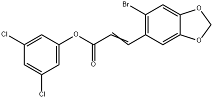 3,5-DICHLOROPHENYL (E)-3-(6-BROMO-1,3-BENZODIOXOL-5-YL)-2-PROPENOATE Struktur