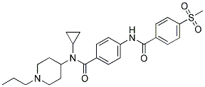 N-CYCLOPROPYL-4-[(4-(METHYLSULPHONYL)BENZOYL)AMINO]-N-(1-PROPYLPIPERIDIN-4-YL)BENZAMIDE Struktur