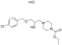 ETHYL 4-(3-[(4-CHLOROBENZYL)OXY]-2-HYDROXYPROPYL)PIPERAZINE-1-CARBOXYLATE HYDROCHLORIDE Struktur