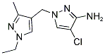 4-CHLORO-1-(1-ETHYL-3-METHYL-1 H-PYRAZOL-4-YLMETHYL)-1 H-PYRAZOL-3-YLAMINE Struktur